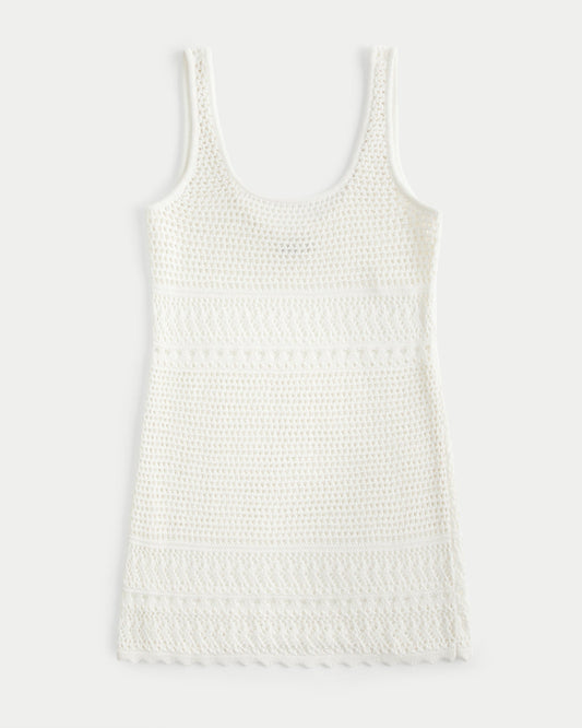 Textured Cotton Beach Cover-Up Dress