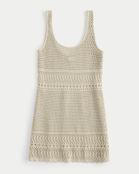 Textured Cotton Beach Cover-Up Dress