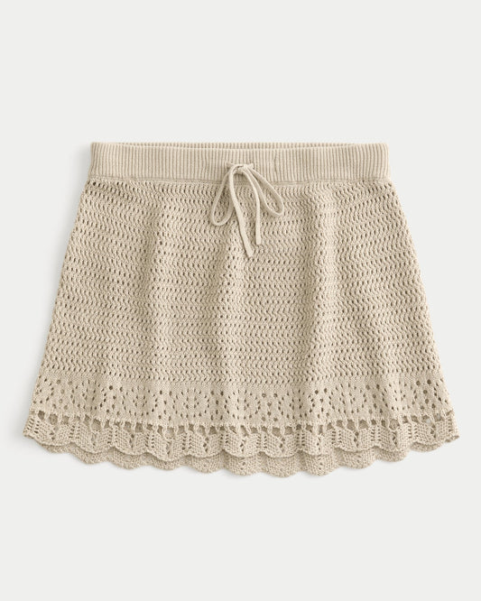 Low-Rise Textured Beach Pants