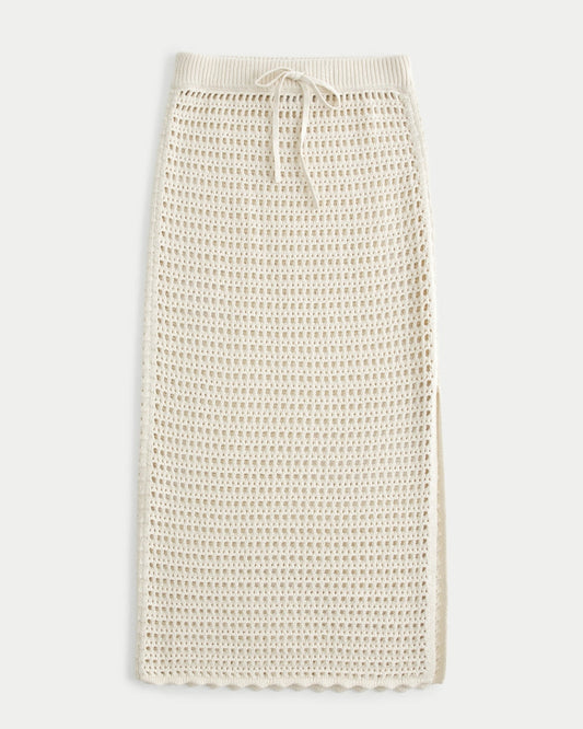 Women's Textured Openwork Maxi Skirt Cover-Up