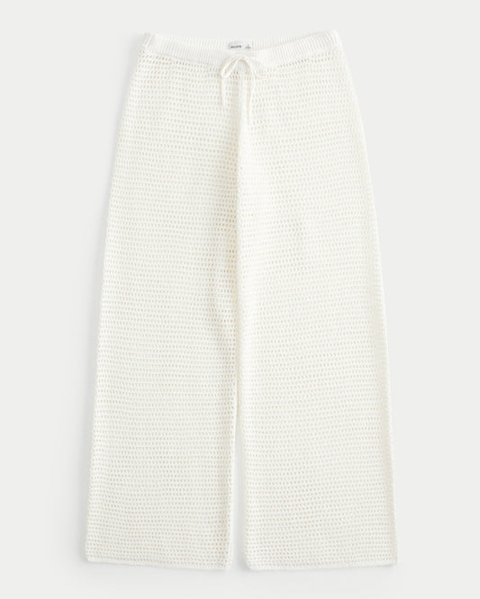 Low-Rise Textured Beach Pants