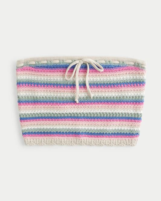 Textured Cotton Tube Top