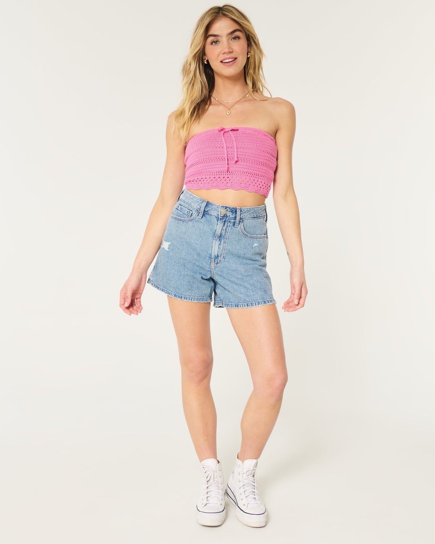 Textured Cotton Tube Top