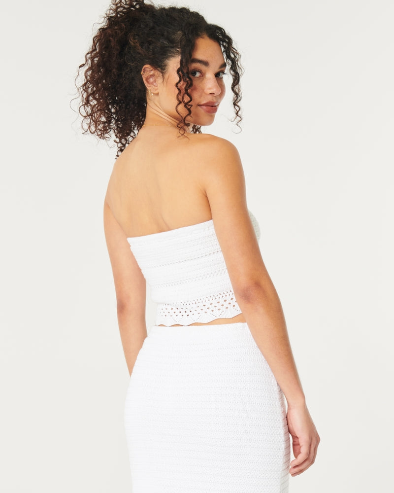 Textured Cotton Tube Top