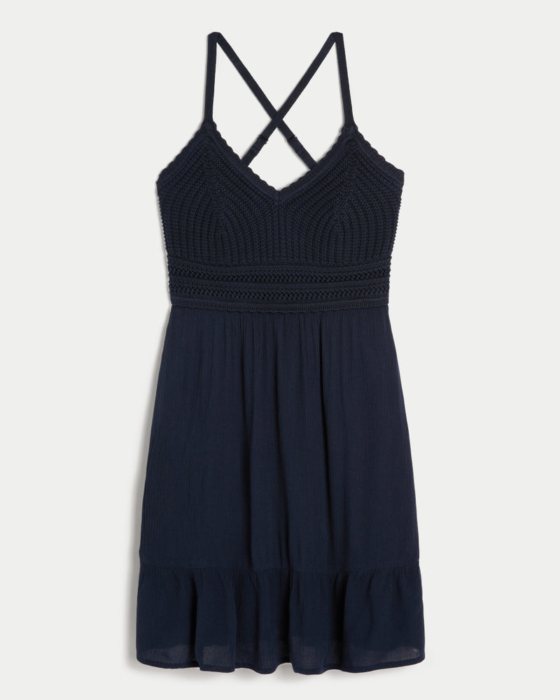Textured Mini Dress with Pockets