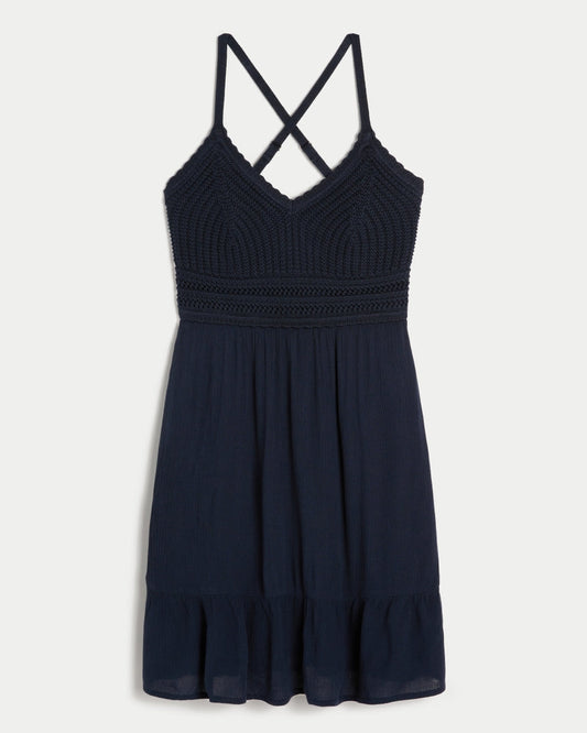 Textured Mini Dress with Pockets