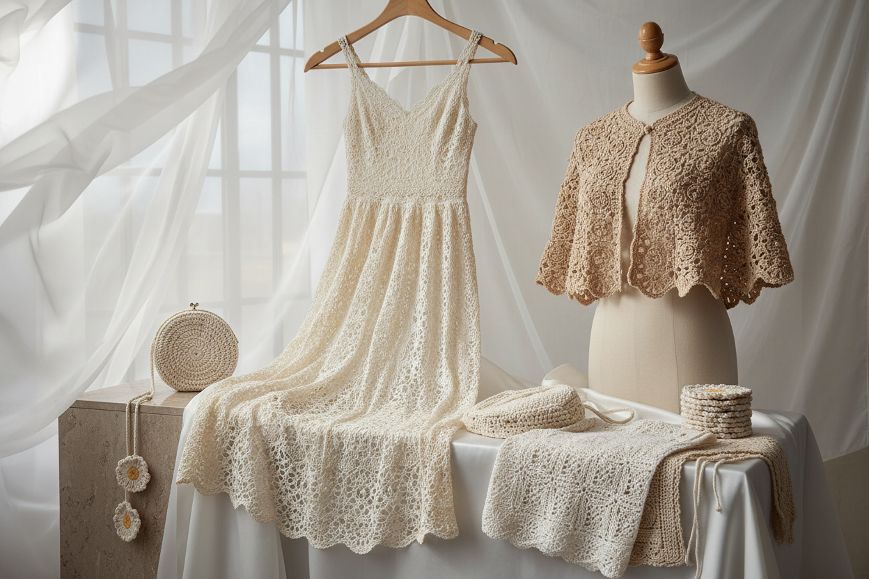 Ethereal crochet garments